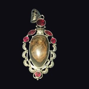 BEAUTIFUL MAHIGONY OBSIDIAN AND PYROPE GARNET